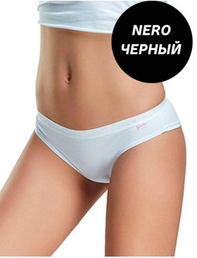 Хлопковые трусы бразилиана Cotonella AD738 INTIMO NATURALE nero, Цвет: nero (черный), Размеры: XL