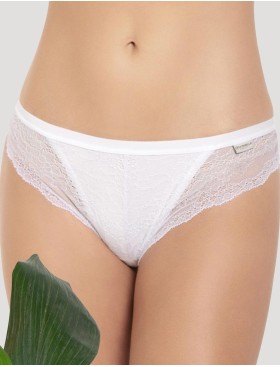 Трусы бразилиана с кружевными вставками Cotonella AD936 PURITY LACE bianco, Цвет: bianco (белый), Размеры: S