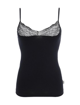 Майка хлопковая на тонких бретелях Cotonella AD940 PURITY LACE nero, Цвет: nero (черный), Размеры: S, изображение 3