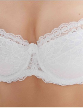 Кружевной бюстгальтер с поролоном Elli 3030 молоко, Цвет: молоко, Размеры: 95B, изображение 9