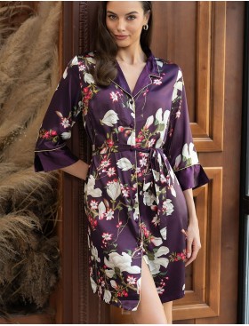 Удлиненная шелковая рубашка Mia-Amore MAGNOLIA 3527, Цвет: бордовый, Размеры: M