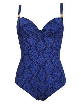 Синий цельный купальник Sielei JQ50 blu, Цвет: blu (синий), Размеры: 75D, изображение 2