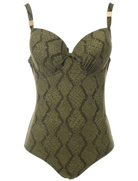 Зеленый цельный купальник Sielei JQ50 verde militare, Цвет: verde militare (хаки, Размеры: 75D, изображение 2