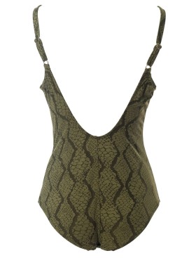 Зеленый цельный купальник Sielei JQ50 verde militare, Цвет: verde militare (хаки, Размеры: 75D, изображение 3