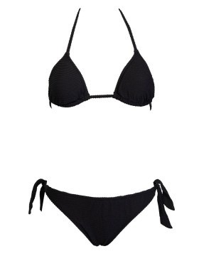 Черный купальник шторка с бразилианами Sielei SUMMER ME82 nero, Цвет: nero (черный), Размеры: 75B, изображение 2