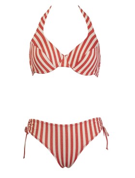 Купальник халтер в полоску Sielei PARTY PR93 corallo, Цвет: corallo (коралловый), Размеры: 90C, изображение 2