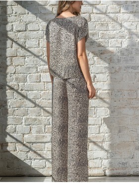 Натуральная пижама из шёлка и вискозы Mia-Amore RUNA 3996, Цвет: мультколор, Размеры: 3XL, изображение 3