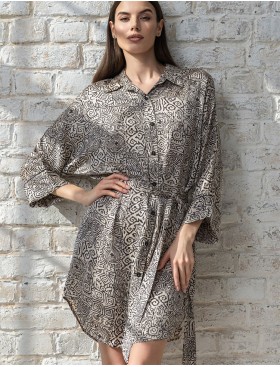 Домашняя рубашка из шёлка и вискозы Mia-Amore RUNA 3997, Цвет: мультколор, Размеры: 4XL/5XL, изображение 4