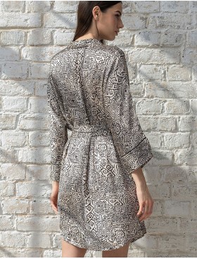 Домашняя рубашка из шёлка и вискозы Mia-Amore RUNA 3997, Цвет: мультколор, Размеры: 4XL/5XL, изображение 2