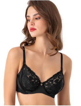 Кружевной бюстгальтер Mioocchi AVRORA 8172 nero, Цвет: nero (черный), Размеры: 75B, изображение 3