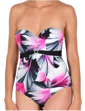 Слитный купальник Naturana 73249 черный, Цвет: черный набивной, Размеры: 75D