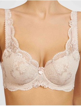 Бюстгальтер балконет тюльпан Simona M 530/80 серебристый пион, Цвет: серебристый пион, Размеры: 70F