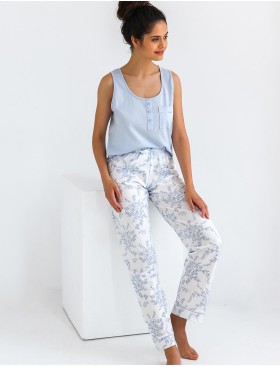Пижама топ и брюки Sensis ARELY, Цвет: голубой, Размеры: L, изображение 2
