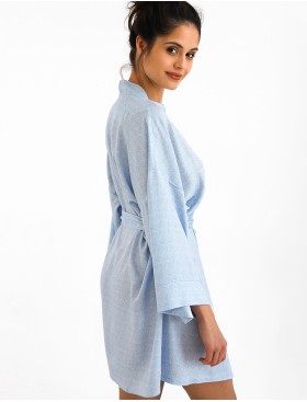 Халат с широкими рукавами Sensis FELICIA, Цвет: голубой, Размеры: S/M, изображение 3