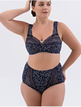 Высокие хлопковые трусы Valmira 2918/C синий с молоком, Цвет: синий с молоком, Размеры: L, изображение 3