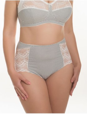 Высокие хлопковые трусы Valmira 2922/G молочная графика, Цвет: молочная графика, Размеры: M