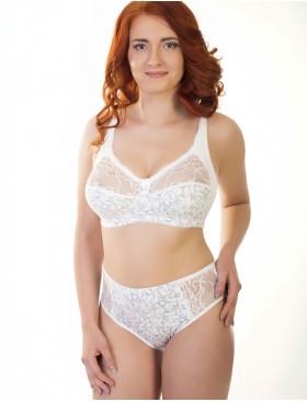 Трусики хлопковые с кружевом Valmira 2949/C белый с серым, Цвет: белый с серым, Размеры: M, изображение 2