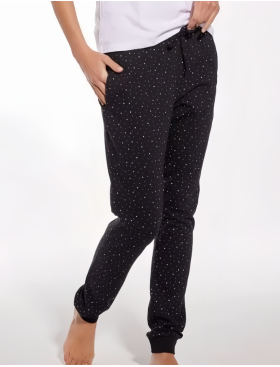 Женские домашние трикотажные брюки Cornette 909 черный/белый, Цвет: черный/белый, Размеры: M