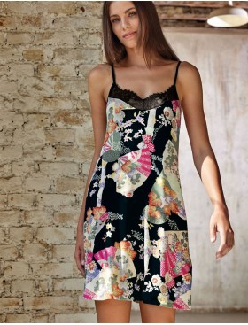 Сорочка из узорчатой вискозы Lormar FAN 631747co nero, Цвет: nero (черный), Размеры: XL