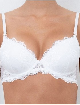 Бюстгальтер балконет пуш-ап с гелем Lormar PRESTIGE bianco, Цвет: bianco (белый), Размеры: 80C