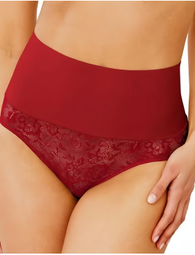 Корректирующие трусы с кружевом Maidenform DM0051 LC винтажный красный, Цвет: винтажный красный, Размеры: S