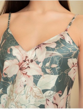 Шелковая сорочка с цветами Mia-Amore MARYROSE 4180, Цвет: тимьян, Размеры: M, изображение 4