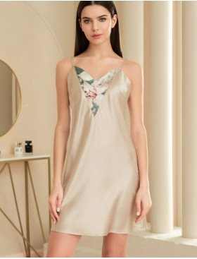 Шелковая сорочка Mia-Amore MARYROSE 4181, Цвет: белое золото, Размеры: M