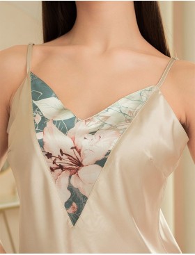 Шелковая сорочка Mia-Amore MARYROSE 4181, Цвет: белое золото, Размеры: M, изображение 4