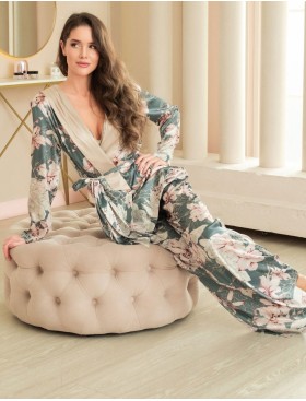 Шелковый комплект двойка Mia-Amore MARYROSE 4186, Цвет: тимьян, Размеры: M, изображение 2