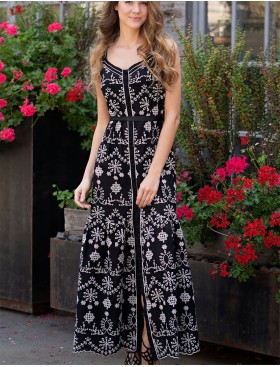 Длинный сарафан из хлопка Mia-Amore NOIR 1338, Цвет: черный, Размеры: S, изображение 3