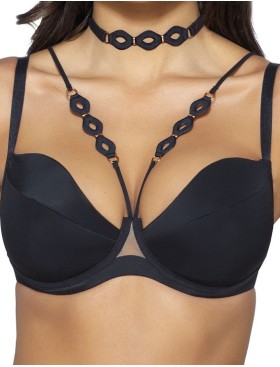 Бюстгальтер пуш-ап Novika LEAH BLACK N01 PUSH UP, Цвет: черный, Размеры: 75D
