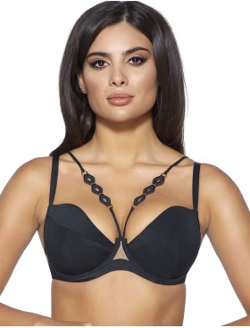 Бюстгальтер пуш-ап Novika LEAH BLACK N01 PUSH UP, Цвет: черный, Размеры: 75D, изображение 3