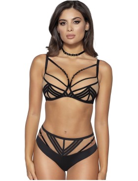 Бюстгальтер пуш-ап Novika UMA N01 PUSH UP beige, Цвет: чёрно-бежевый, Размеры: 75C, изображение 5