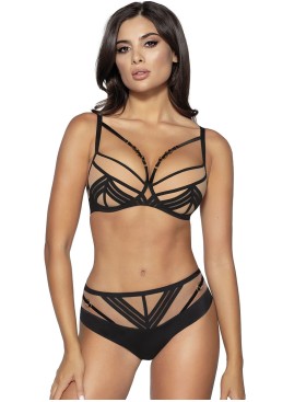 Бюстгальтер пуш-ап Novika UMA N01 PUSH UP beige, Цвет: чёрно-бежевый, Размеры: 75C, изображение 6