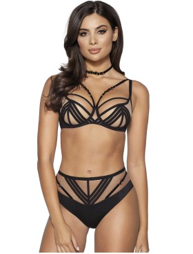 Бюстгальтер мягкий Novika UMA N03 M beige, Цвет: чёрно-бежевый, Размеры: 90H, изображение 6