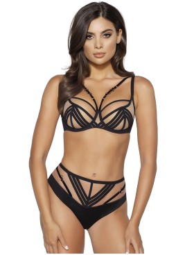 Бюстгальтер мягкий Novika UMA N03 M beige, Цвет: чёрно-бежевый, Размеры: 90H, изображение 7