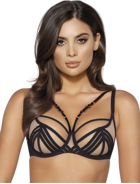 Бюстгальтер мягкий Novika UMA N03 M beige, Цвет: чёрно-бежевый, Размеры: 90H, изображение 4