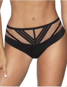 Трусы слипы Novika UMA figi beige, Цвет: чёрно-бежевый, Размеры: 3XL