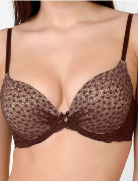 Бюстгальтер планж с гелевым пуш-ап VOVA WISH V98433 коричневый, Цвет: коричневый, Размеры: 70D