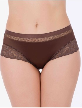 Трусы слипы миди VOVA WISH V98440 коричневый, Цвет: коричневый, Размеры: M