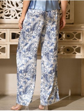 Шелковая пижама тройка Mia-Amore DOLCE VITA 5905, Цвет: бело-голубой, Размеры: M, изображение 6