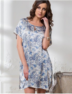 Туника шёлковая Mia-Amore DOLCE VITA 5915, Цвет: бело-голубой, Размеры: S/M