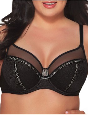 Бюстгальтер с серебристым декором Ava 2090 M Black, Цвет: черный, Размеры: 70I