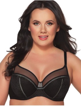 Бюстгальтер с серебристым декором Ava 2090 M Black, Цвет: черный, Размеры: 70I, изображение 3