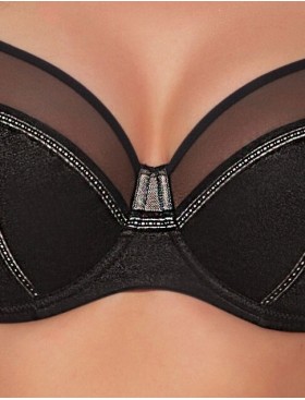 Бюстгальтер с серебристым декором Ava 2090 M Black, Цвет: черный, Размеры: 70I, изображение 4