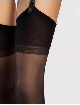 Гладкие чулки под пояс Fiore 4112/O INFINI 15 den черный, Цвет: черный, Размеры: 5