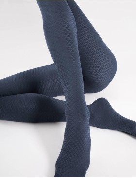 Колготки с геометрическим узором Fiore 6099/G AQUATIC 40 den темно-синий, Цвет: темно-синий, Размеры: 3
