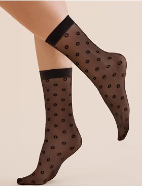 Носки в горошек Gabriella 1195 PERI чёрный 20 den, Цвет: чёрный, Размеры: UN