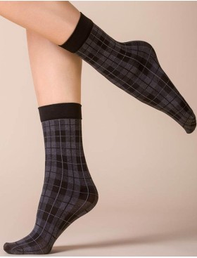 Носки в клетку Gabriella 520 BERRY melange 30 den, Цвет: серый, Размеры: UN