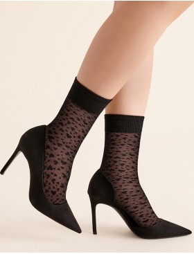 Прозрачные носочки Gabriella 558 MILA nero 30 den, Цвет: чёрный, Размеры: UN